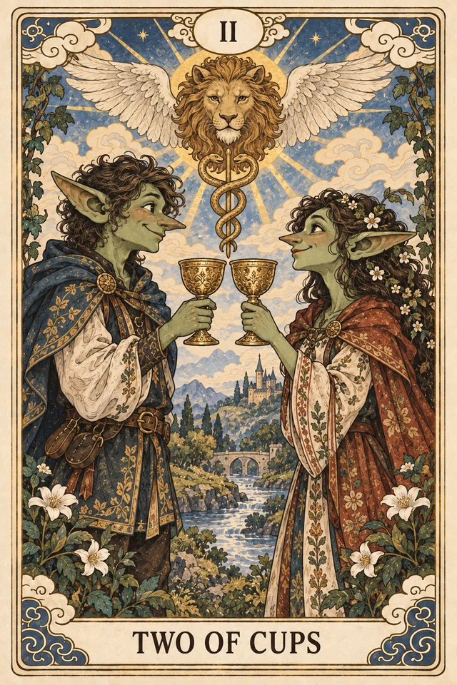 The Two of Cups tarot card