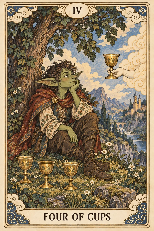 The Four of Cups tarot card