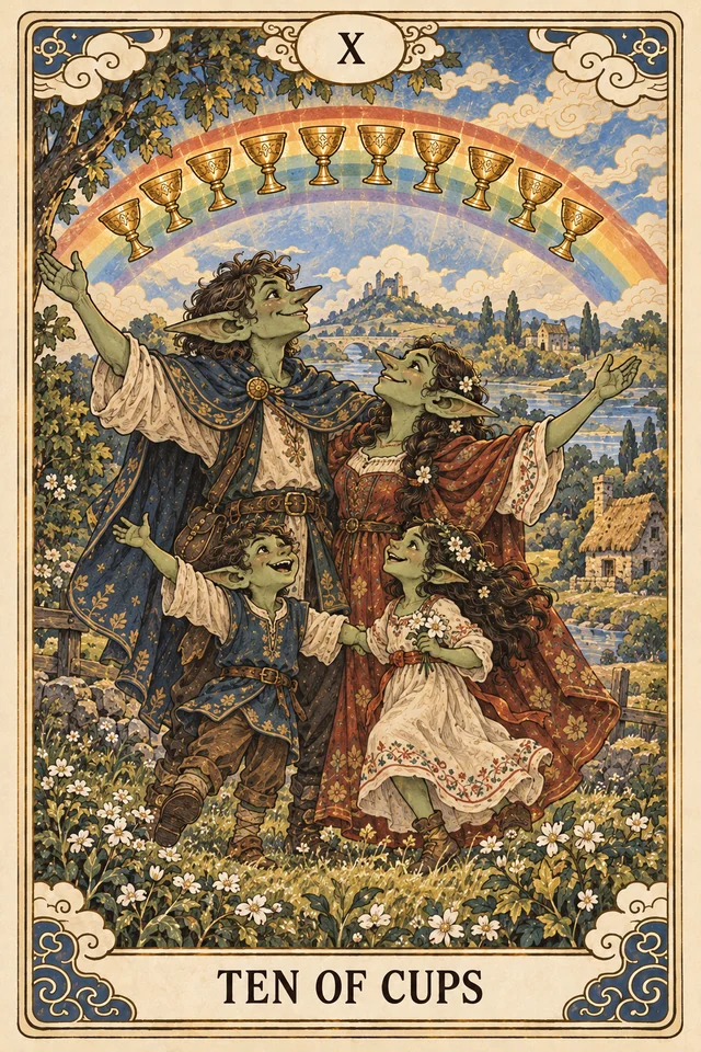 The Ten of Cups tarot card