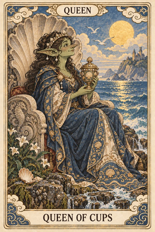 The Queen of Cups tarot card