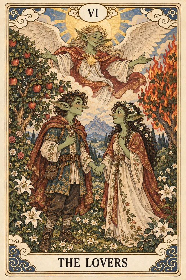 The Lovers tarot card