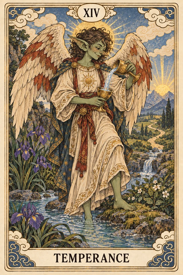 The Temperance tarot card