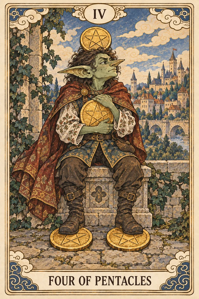 The Four of Pentacles tarot card