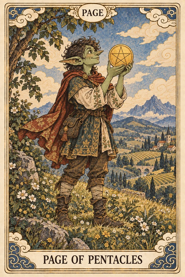 The Page of Pentacles tarot card