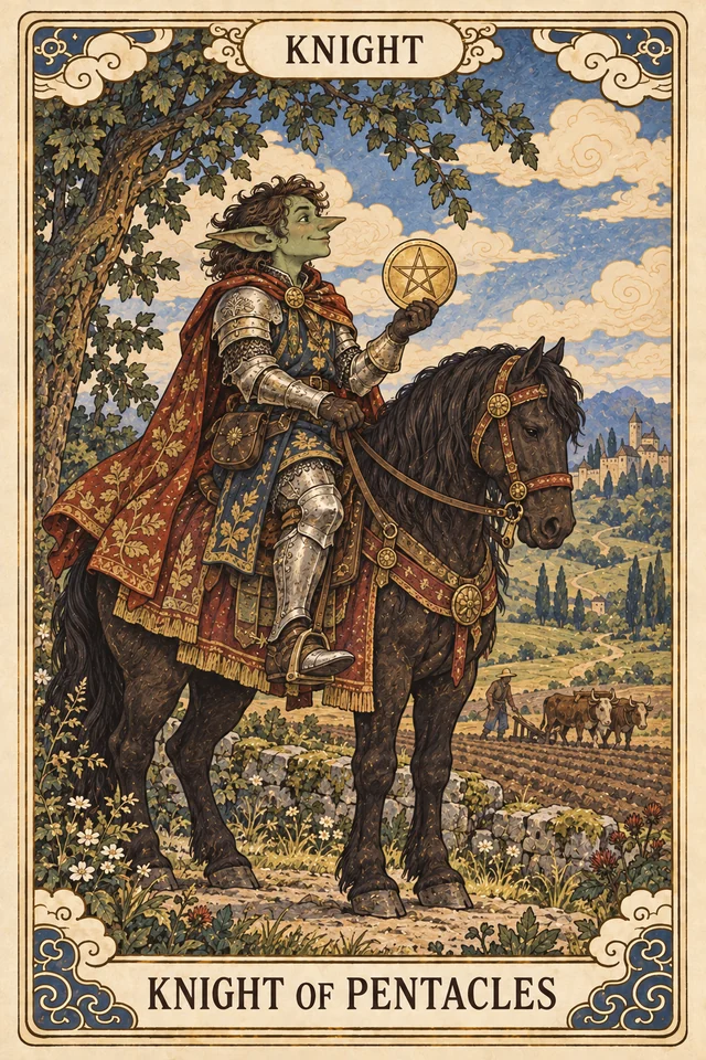 The Knight of Pentacles tarot card