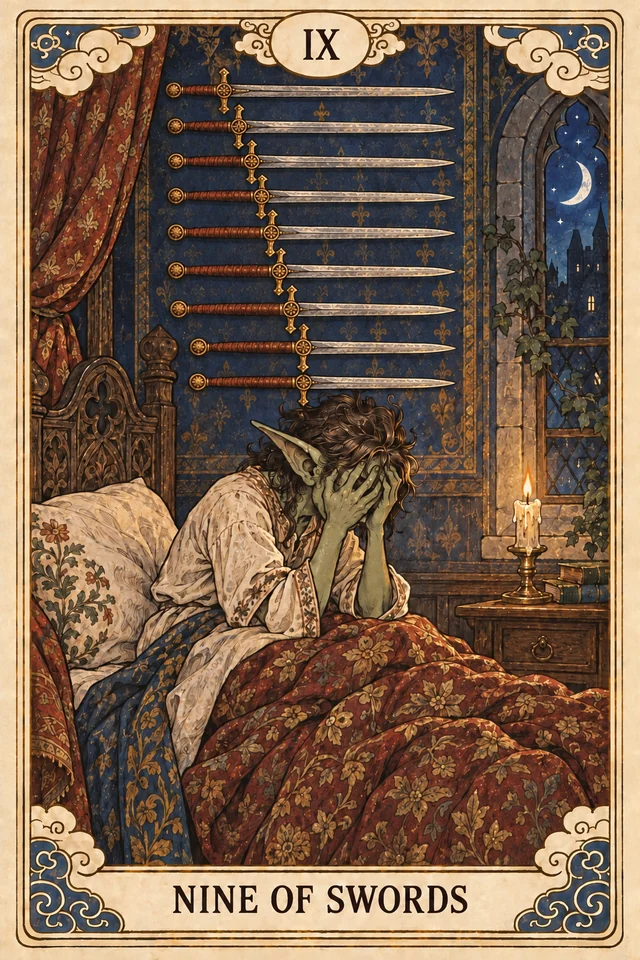 The Nine of Swords tarot card