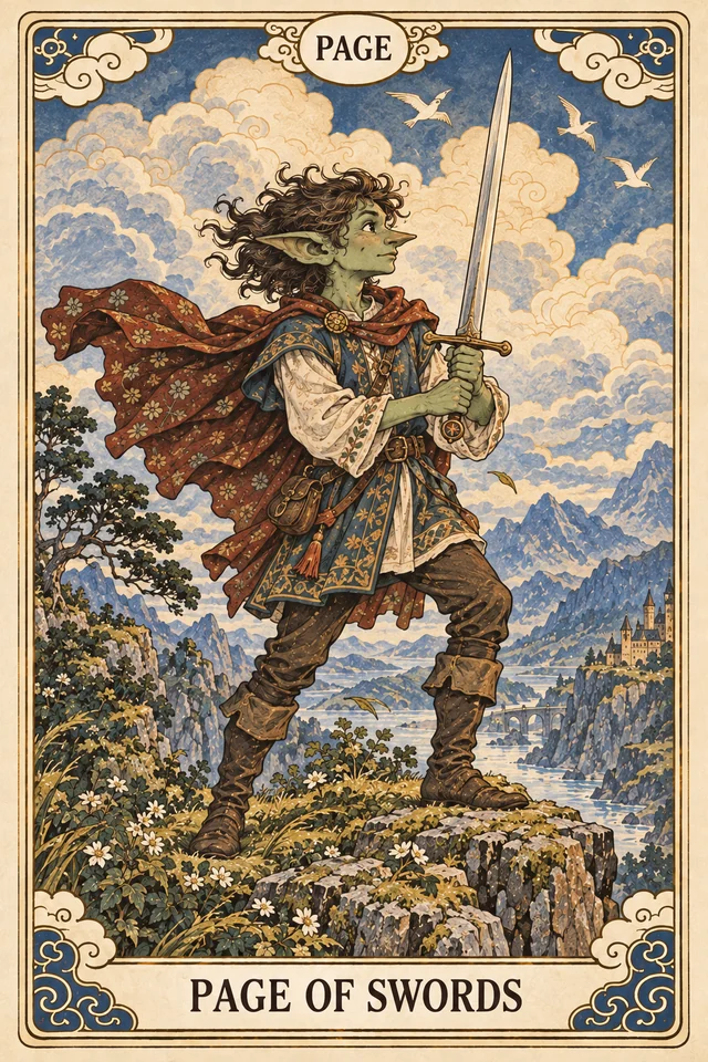 The Page of Swords tarot card