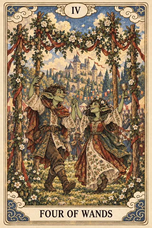 The Four of Wands tarot card
