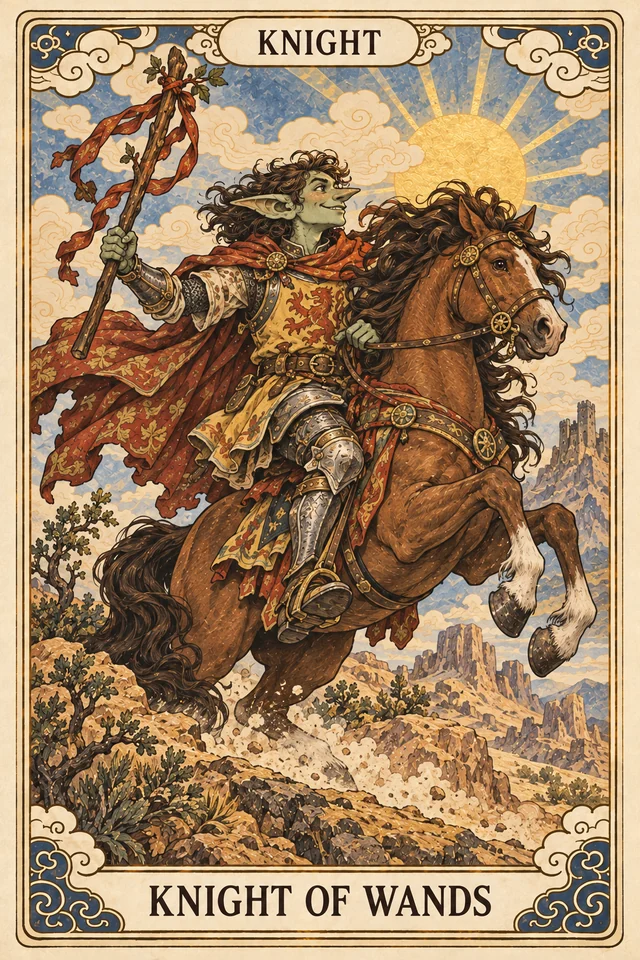 The Knight of Wands tarot card