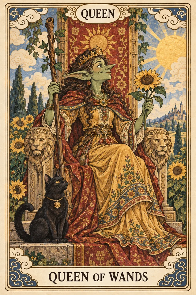 The Queen of Wands tarot card