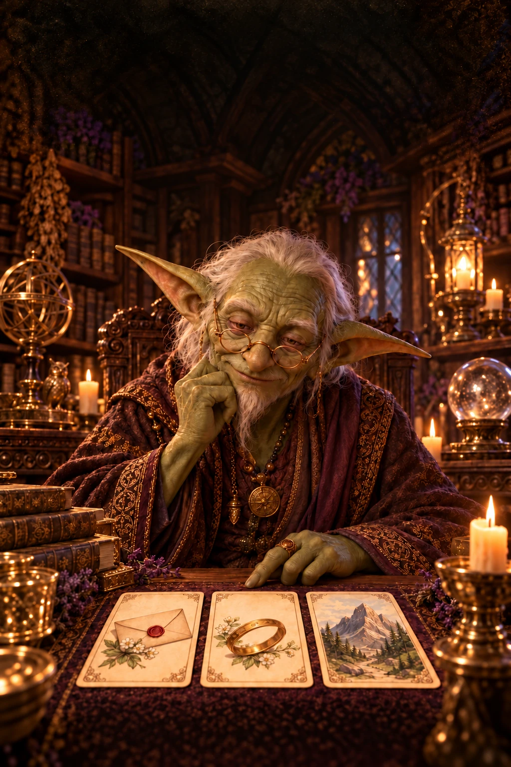 LENORMAND 리딩을 준비하는 고블린